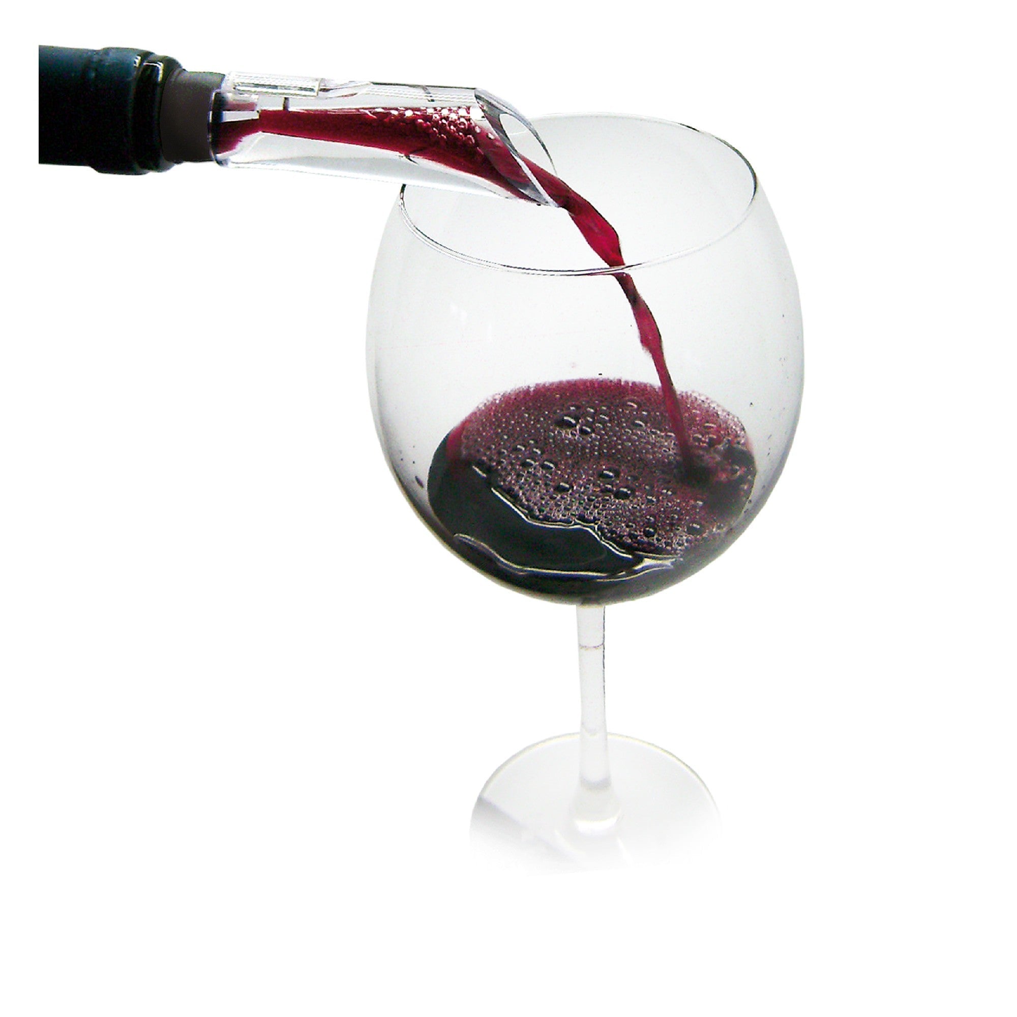Aireador de vino transparente con vertedor antigoteo