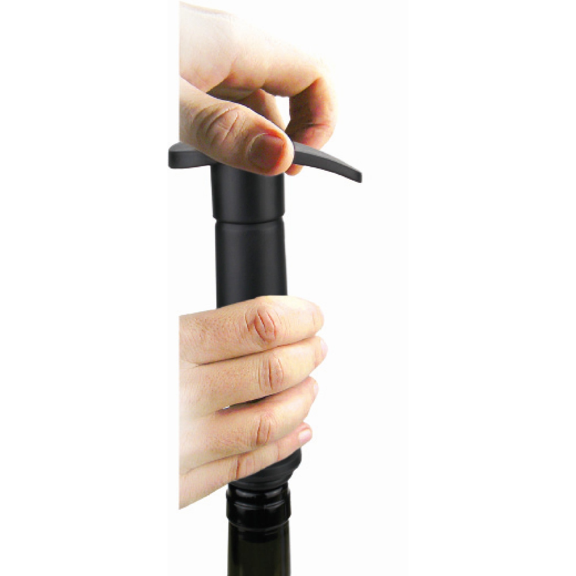 Bomba de Vacío Manual Negra con 2 Tapones