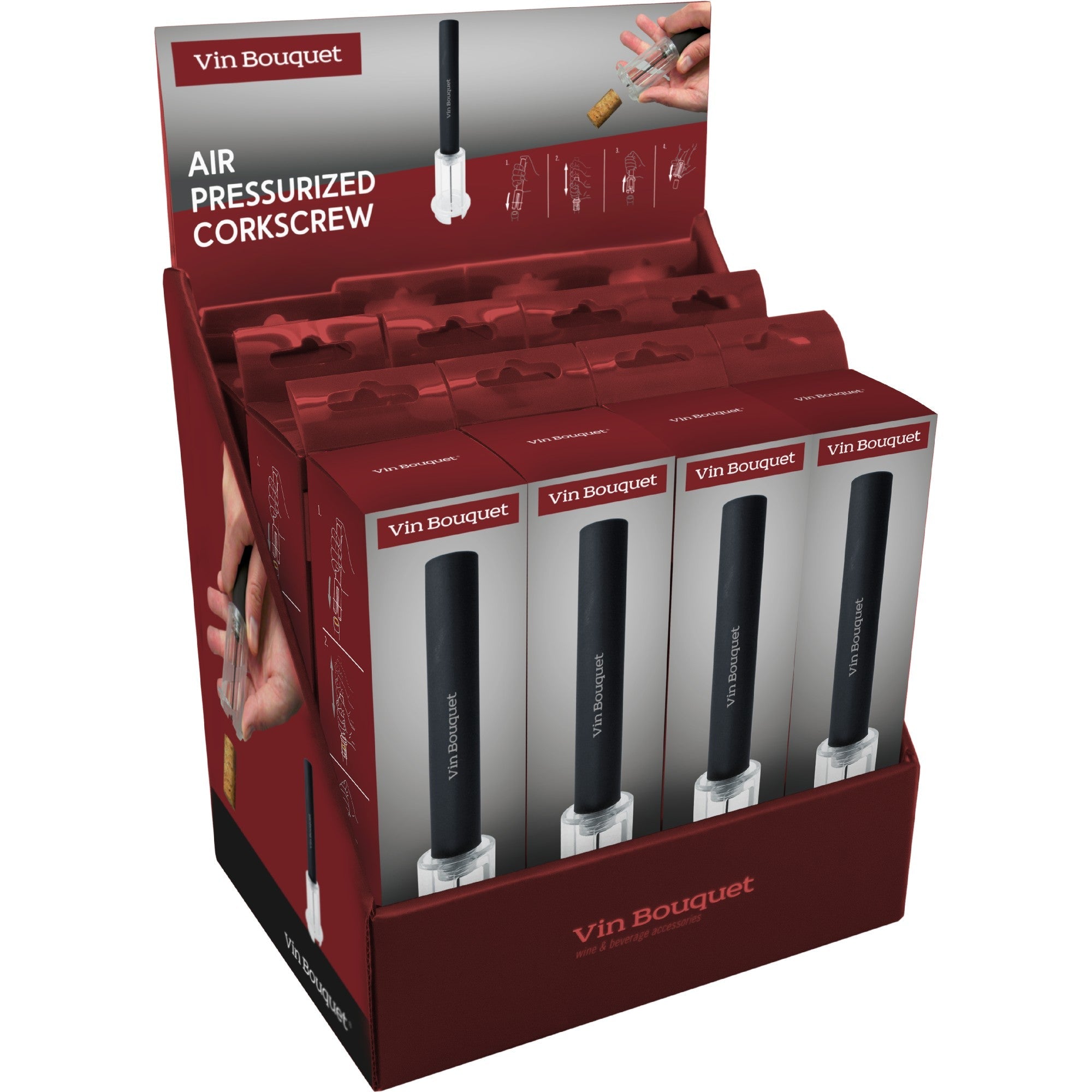 Sacacorchos aire comprimido apertura sin esfuerzo