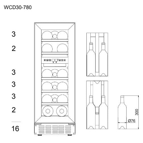 Vinoteca 16 botellas mQuvée WineCave 780 30D doble zona Anthracite Black