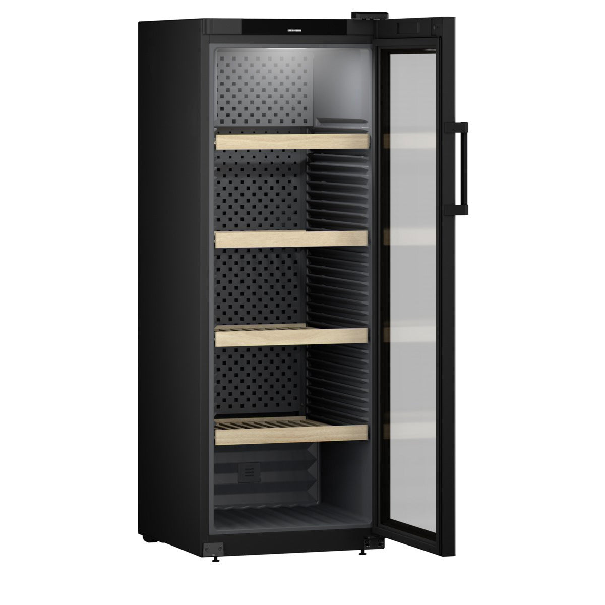 Vinoteca 196 botellas Liebherr GrandCru WPbl 5001 vista lateral puerta abierta vacía