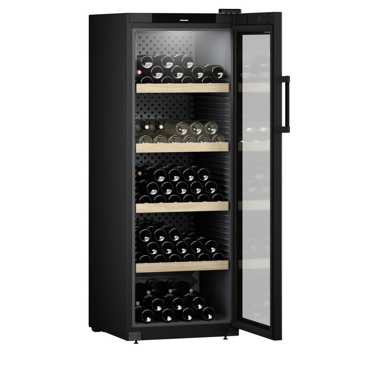 Vinoteca 196 botellas Liebherr GrandCru WPbl 5001 vista lateral puerta abierta