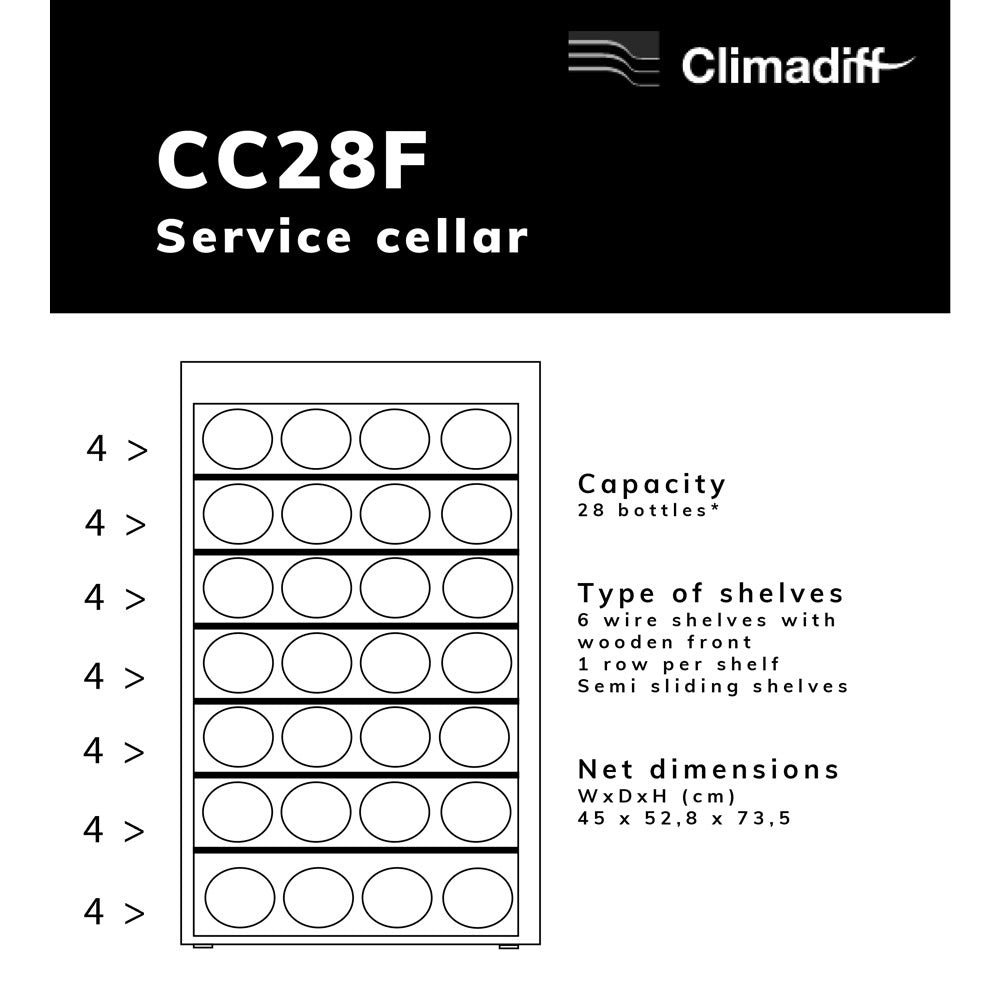 Wine Cooler 28 bottles Climadiff CC28