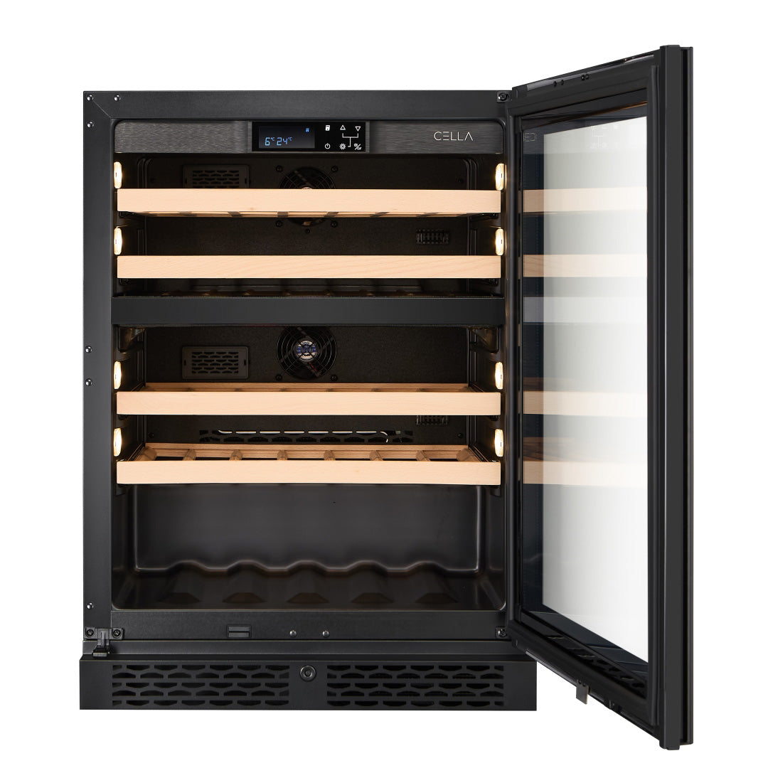 Wine Cooler 39 bottles CELLA W39D Black Dual-zone