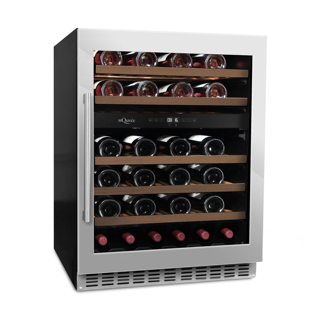 Wine Cooler 45 bottles mQuvée WineCave 780 60D Stainless Steel Dual-zone