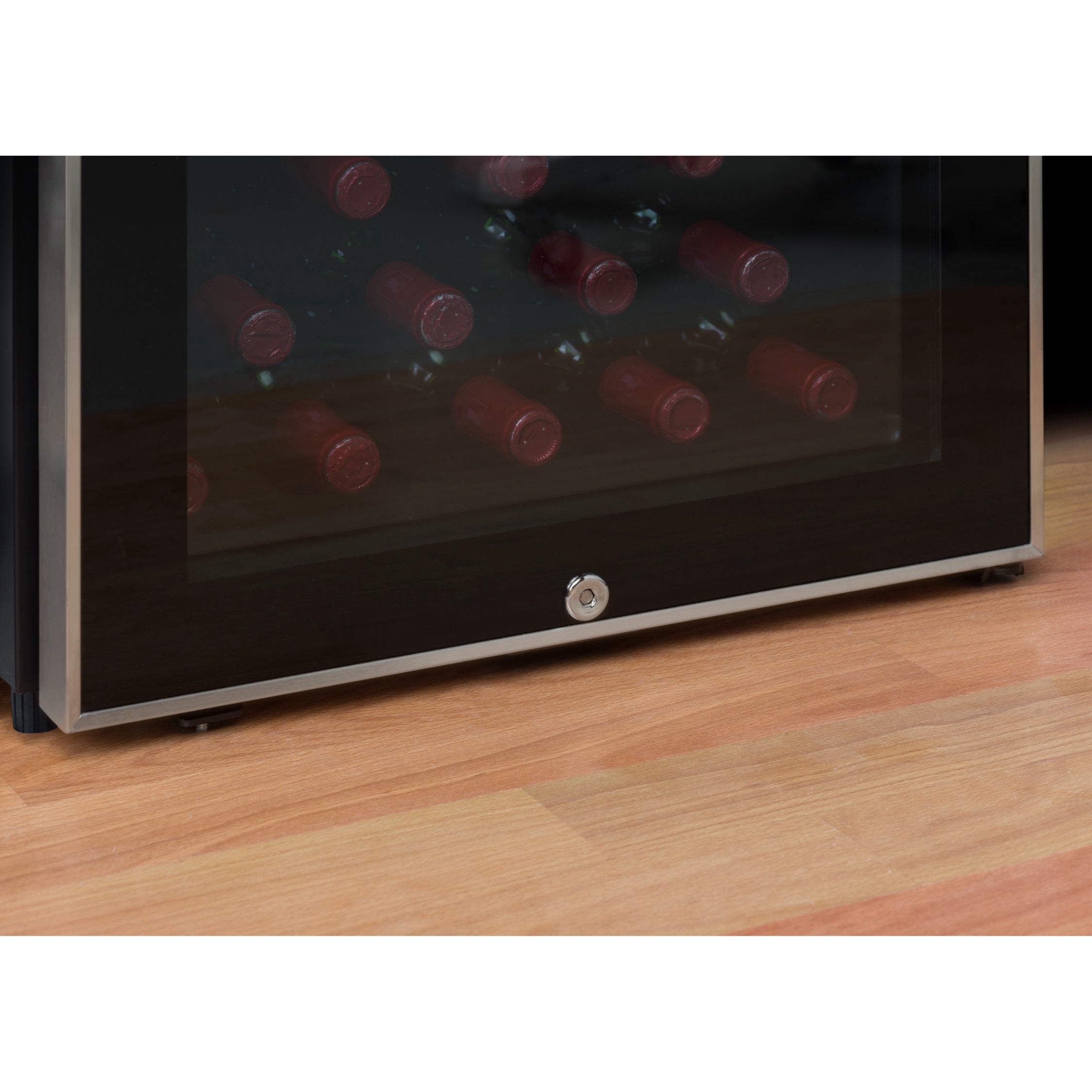 Vista de la Vinoteca 49 botellas La Sommelière ECS51.2Z doble zona cargada de botellas de vino tinto y blanco