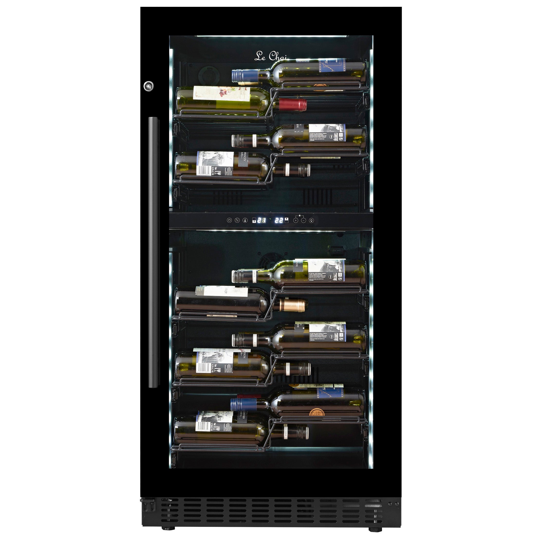 Vinoteca 56 botellas Le Chai PRO560B doble zona negro