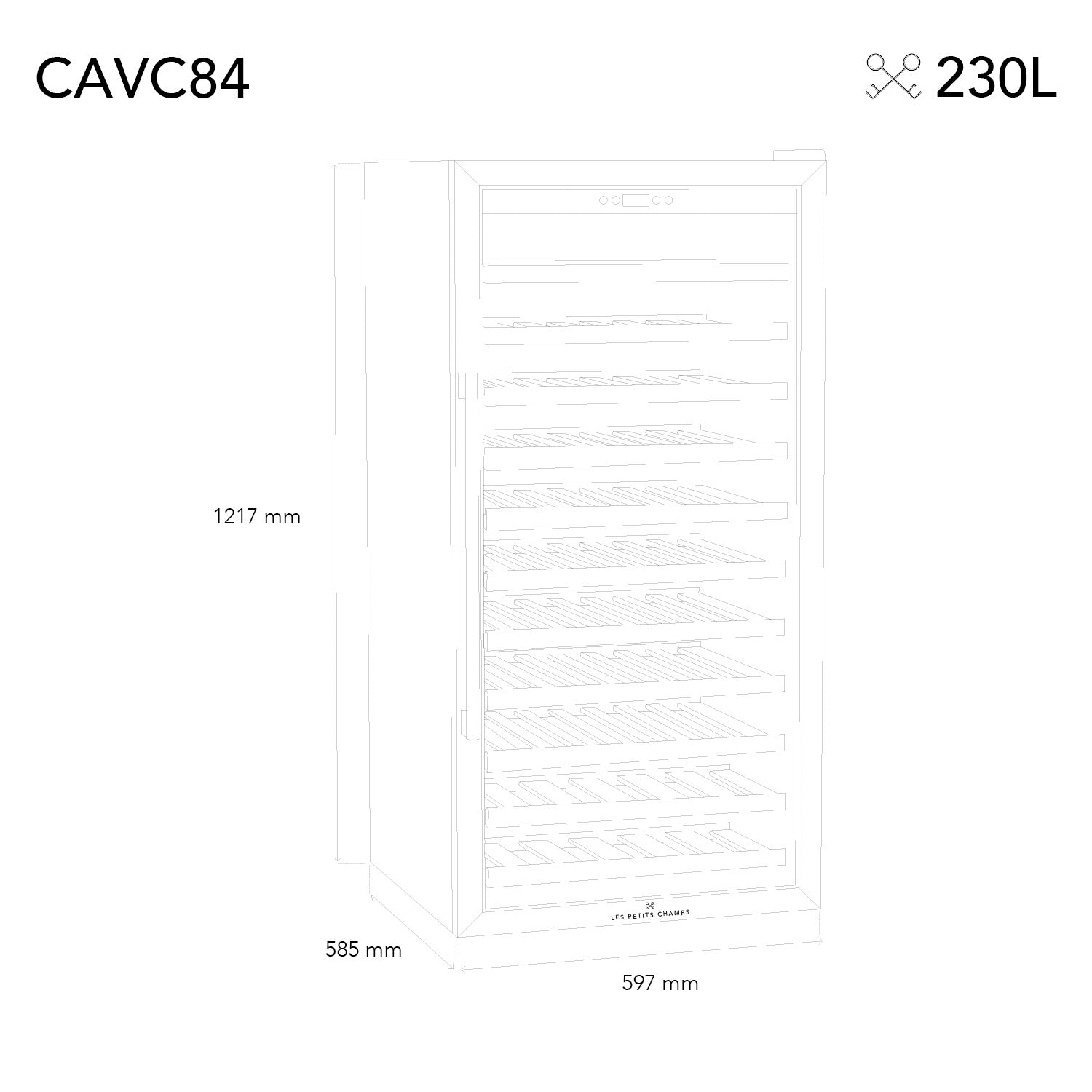 Wine Cooler 84 bottles Les Petis Champs CAVC84