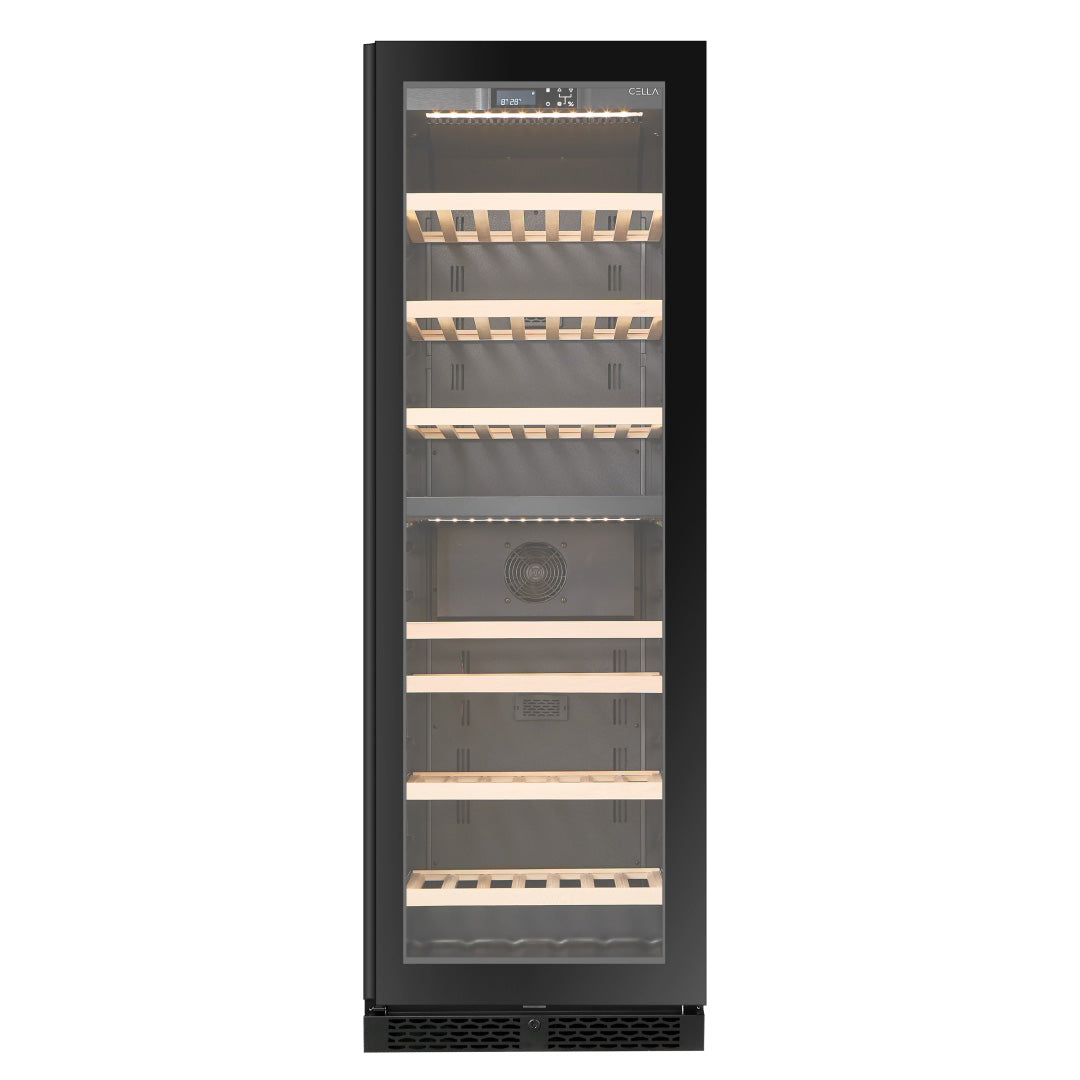 Wine Cooler 99 bottles CELLA W93D Black Dual-zone