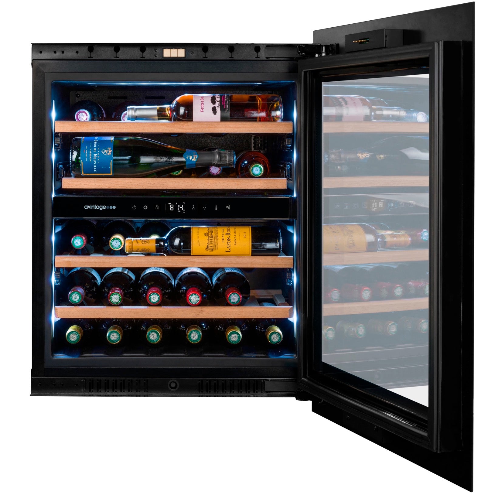 Imagen de la Vinoteca encastrable en columna 29 botellas Avintage AVI72PLATINUM doble zona.