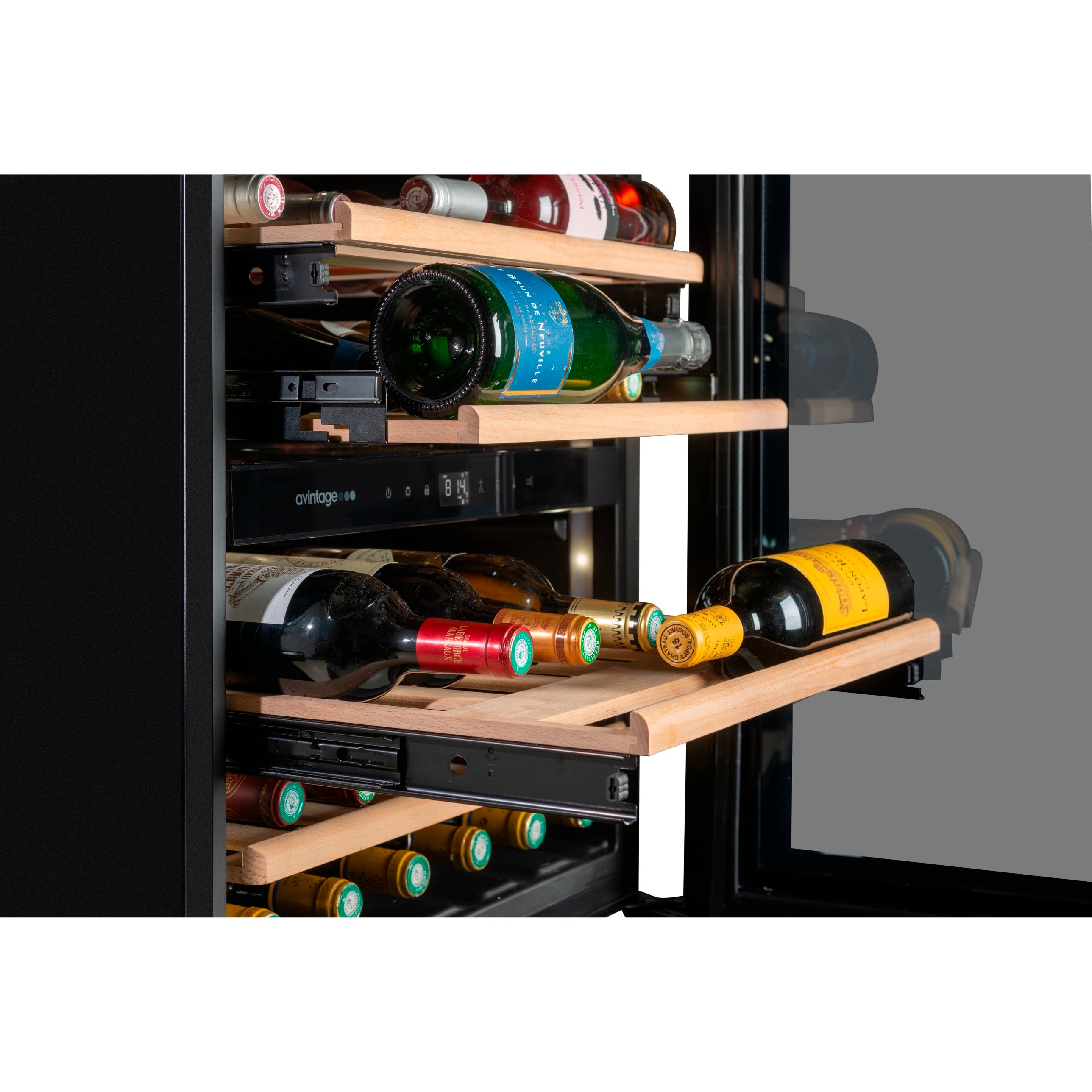 Imagen de la Vinoteca encastrable en columna 29 botellas Avintage AVI72PLATINUM doble zona.