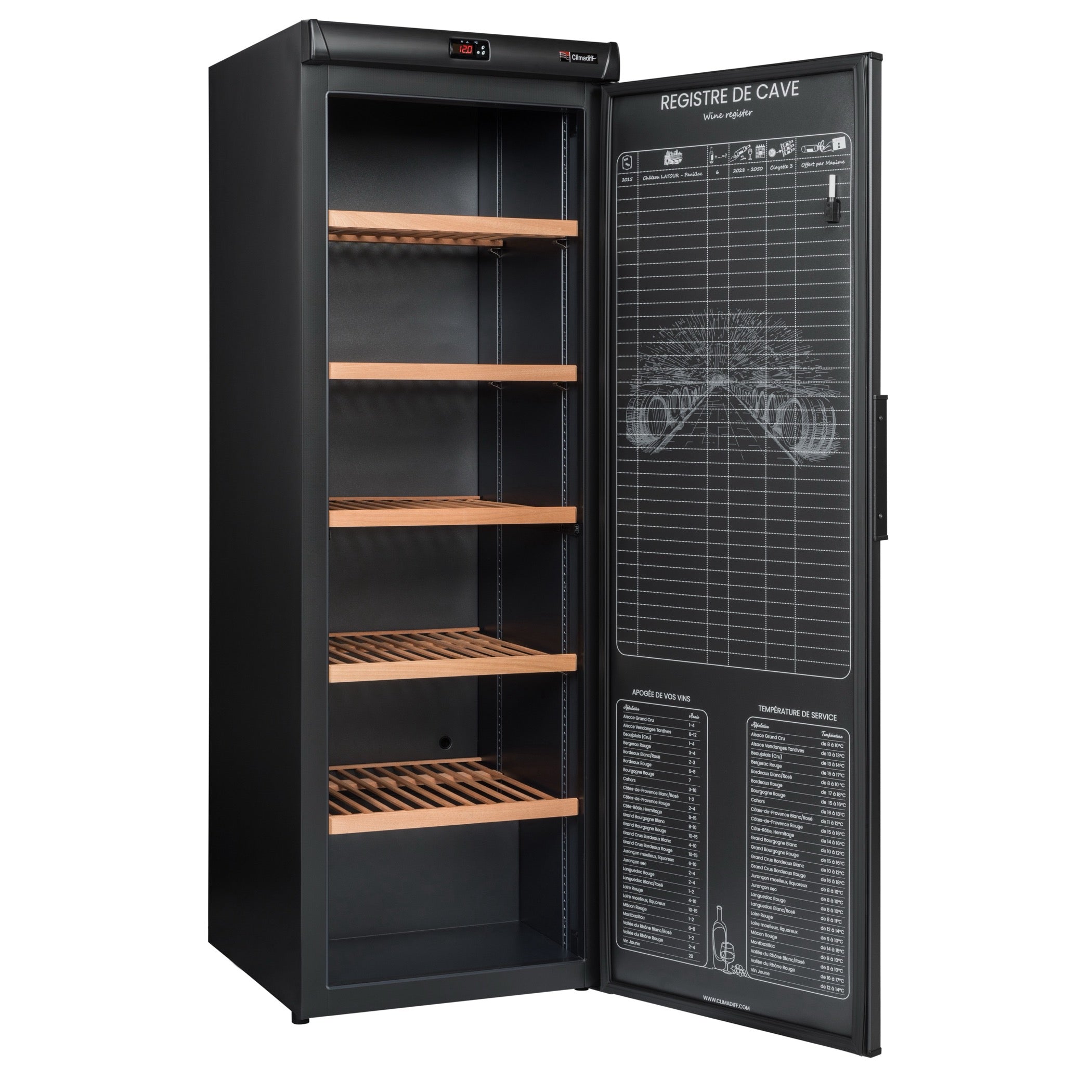 Aging Wine Cooler 264 bottles Climadiff RESERVE 275