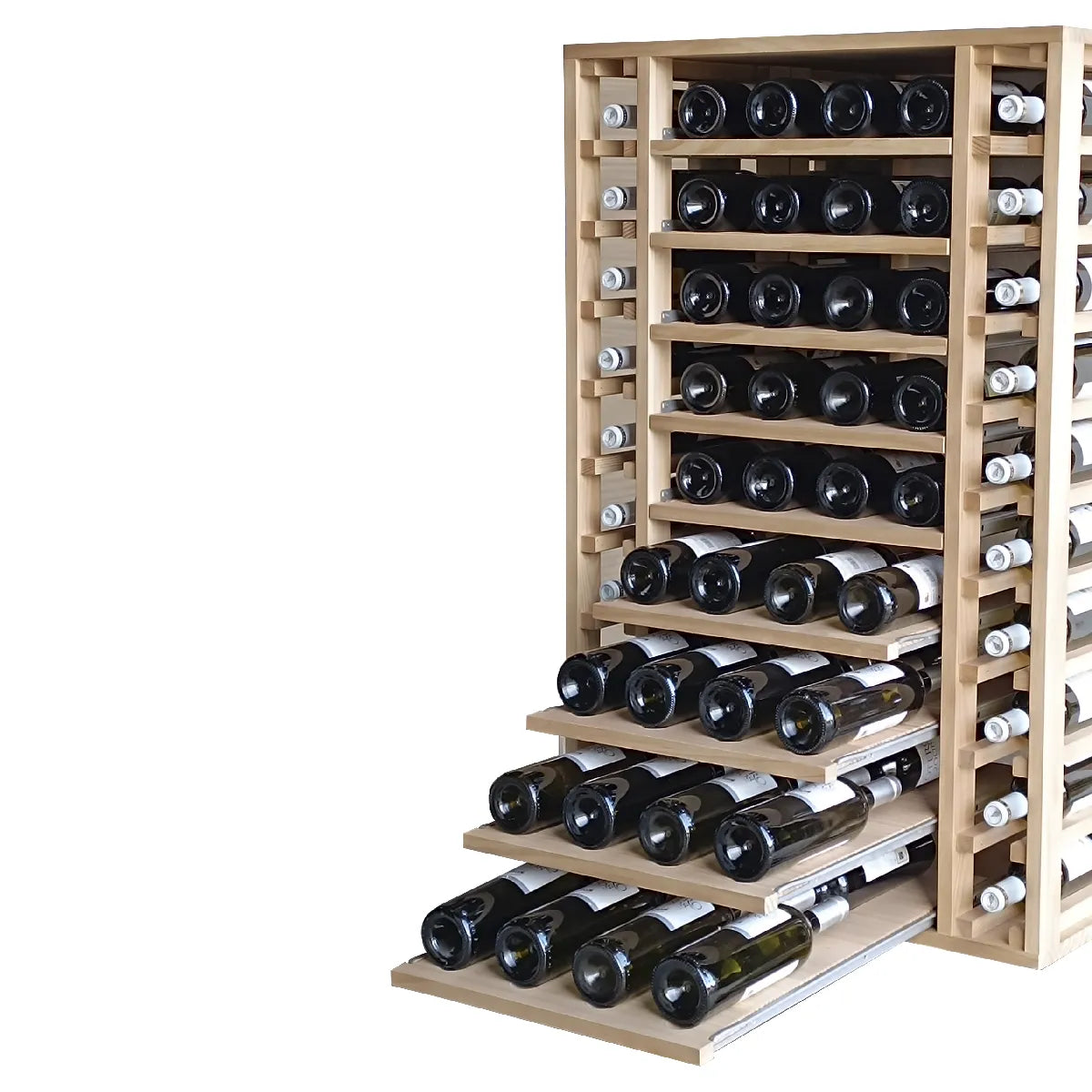 Wine rack for 103 bottles Expovinalia Arganza Godello 2548 — Pine with light oak finish — EX2548
