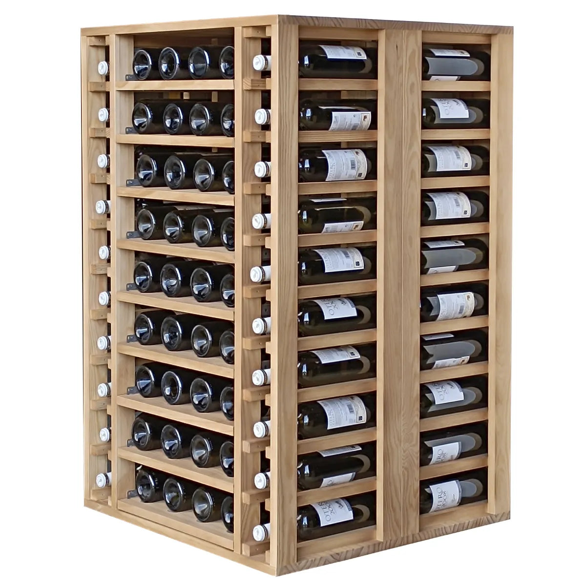 Wine rack for 103 bottles Expovinalia Arganza Godello 2548 — Pine with light oak finish — EX2548