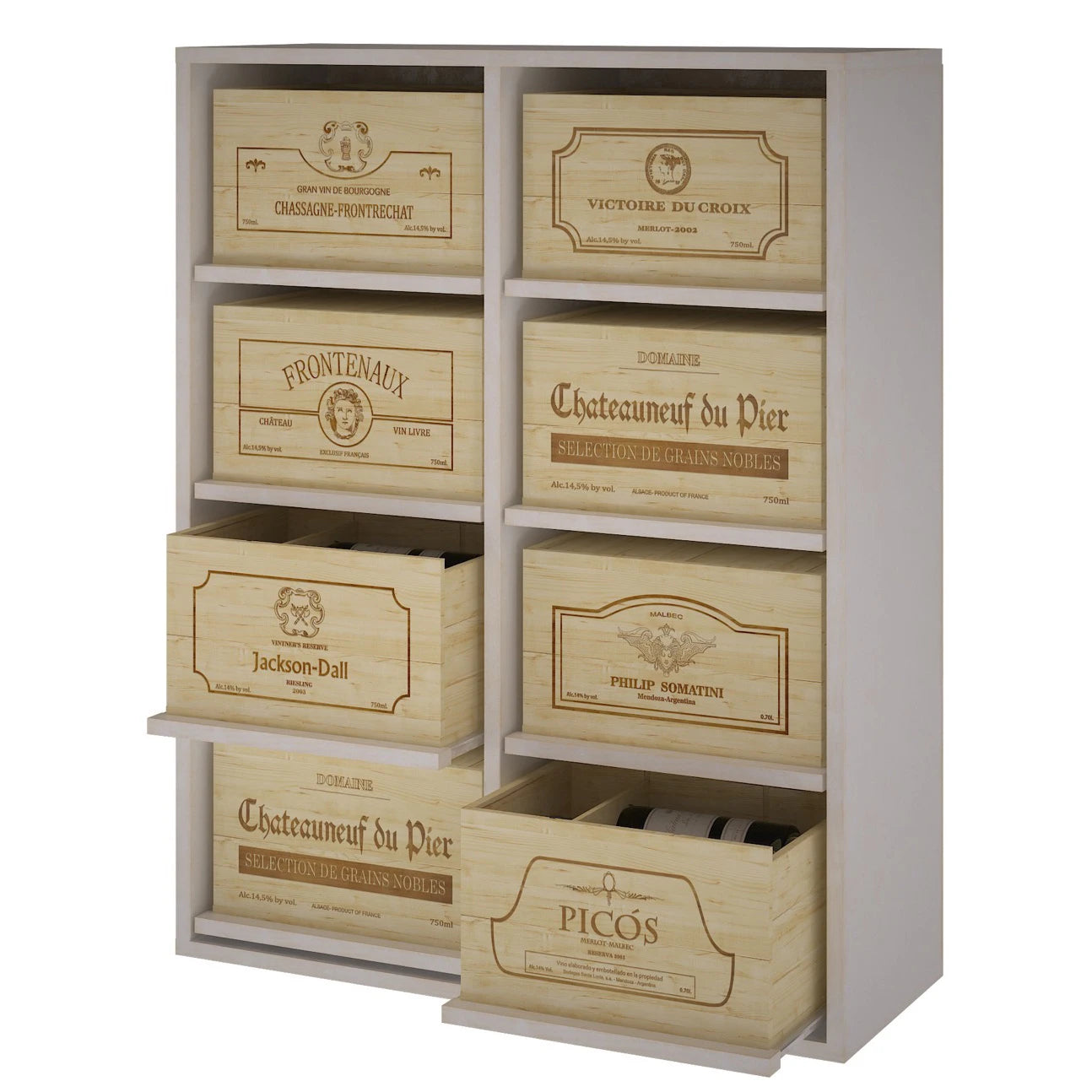 Pine wood wine rack for 48 bottles, Godello EW2541