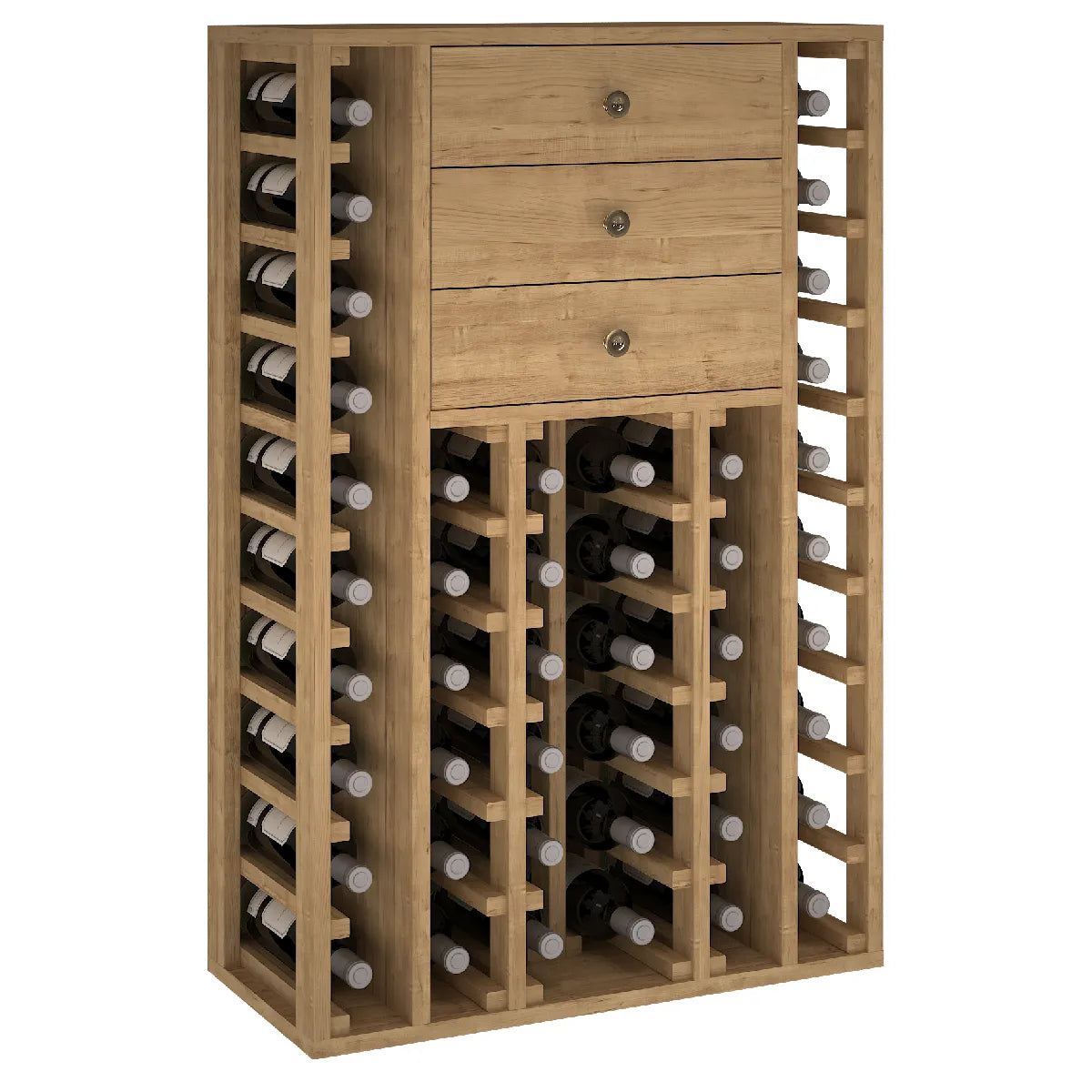 Wine rack for 46 bottles Expovinalia Nora Godello 2510 — Pine with light oak finish — EX2510