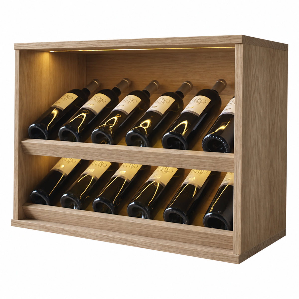 Botellero para 12 botellas Expovinalia Villafranca Godello 2294 - Roble natural - Representación generada del acabado