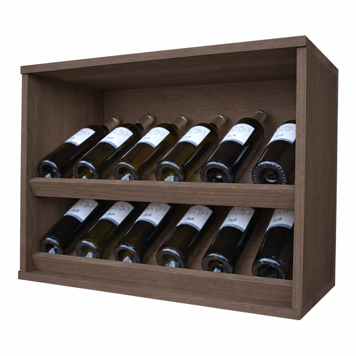 Botellero para 12 botellas Expovinalia Villafranca Godello 2293 - Pino oscuro - Representación generada del acabado