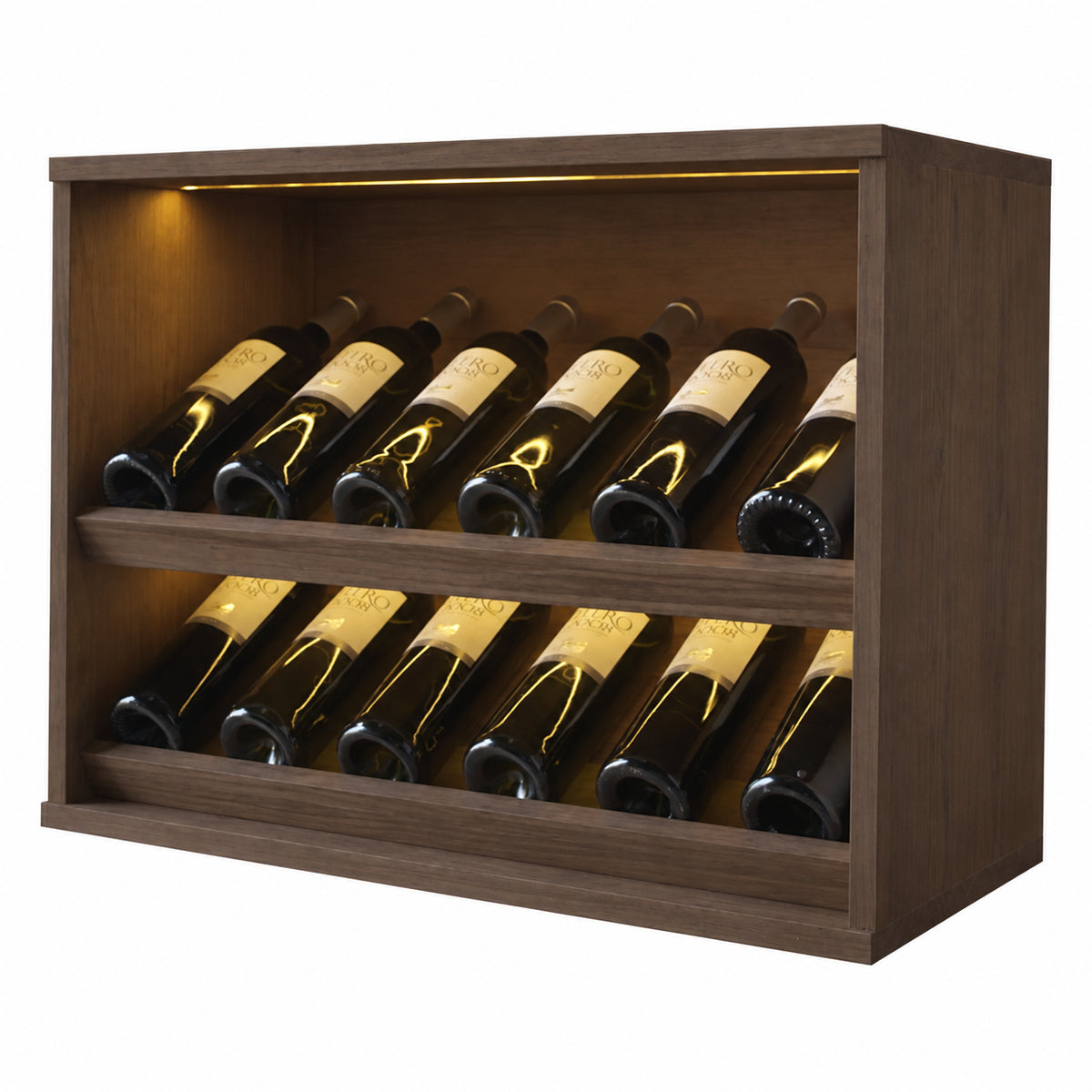 Botellero para 12 botellas Expovinalia Villafranca Godello 2294 - Pino oscuro - Representación generada del acabado