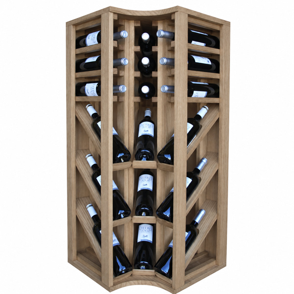 Botellero para 18 botellas Expovinalia Villafranca Godello 2095 - Roble natural - Representación generada del acabado