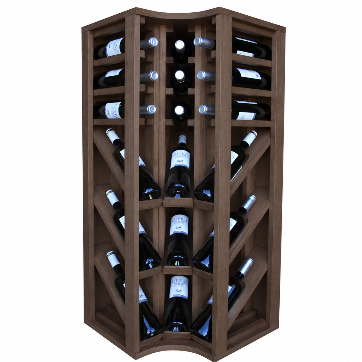 Botellero para 18 botellas Expovinalia Villafranca Godello 2095 - Pino oscuro - Representación generada del acabado