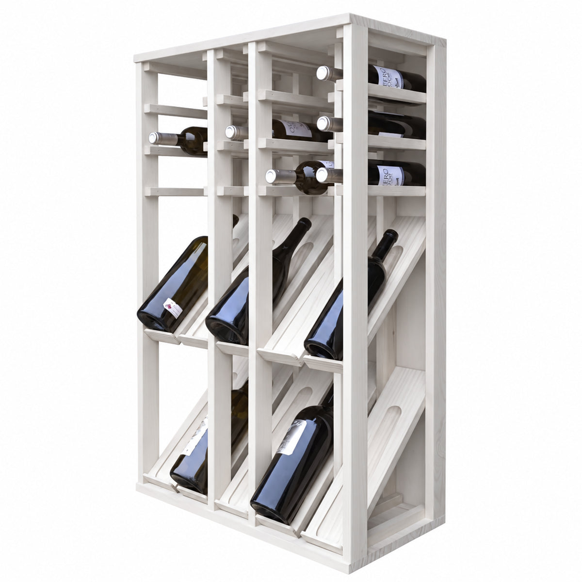 Botellero para 25 botellas mágnum Expovinalia Villafranca Godello 2096 - Pino blanco - Representación generada del acabado