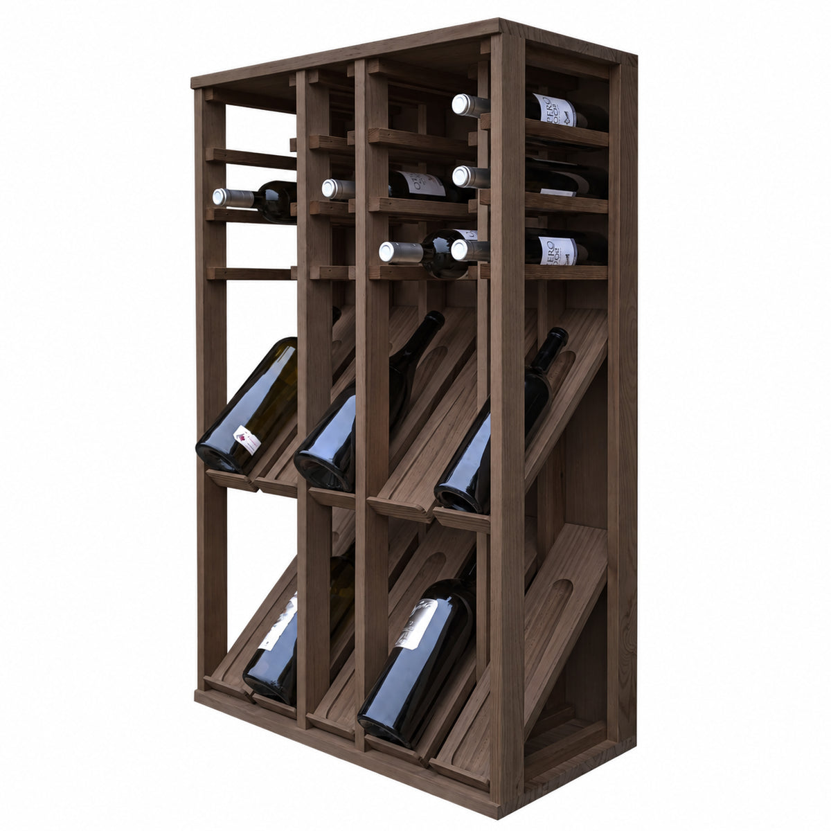 Botellero para 25 botellas mágnum Expovinalia Villafranca Godello 2096 - Pino oscuro - Representación generada del acabado