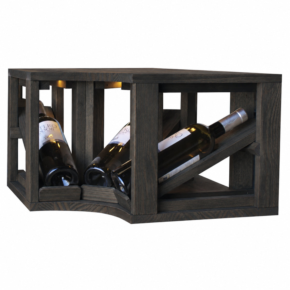 Botellero para 3 botellas Expovinalia Villafranca Godello 2196 - Pino negro - Representación generada del acabado