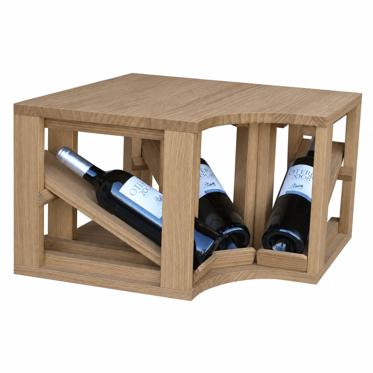 Botellero para 3 botellas Expovinalia Villafranca Godello 2195 - Roble natural - Representación generada del acabado
