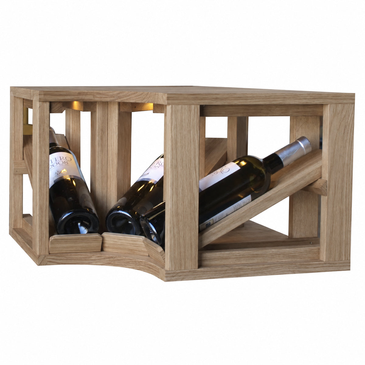 Botellero para 3 botellas Expovinalia Villafranca Godello 2196 - Roble natural - Representación generada del acabado