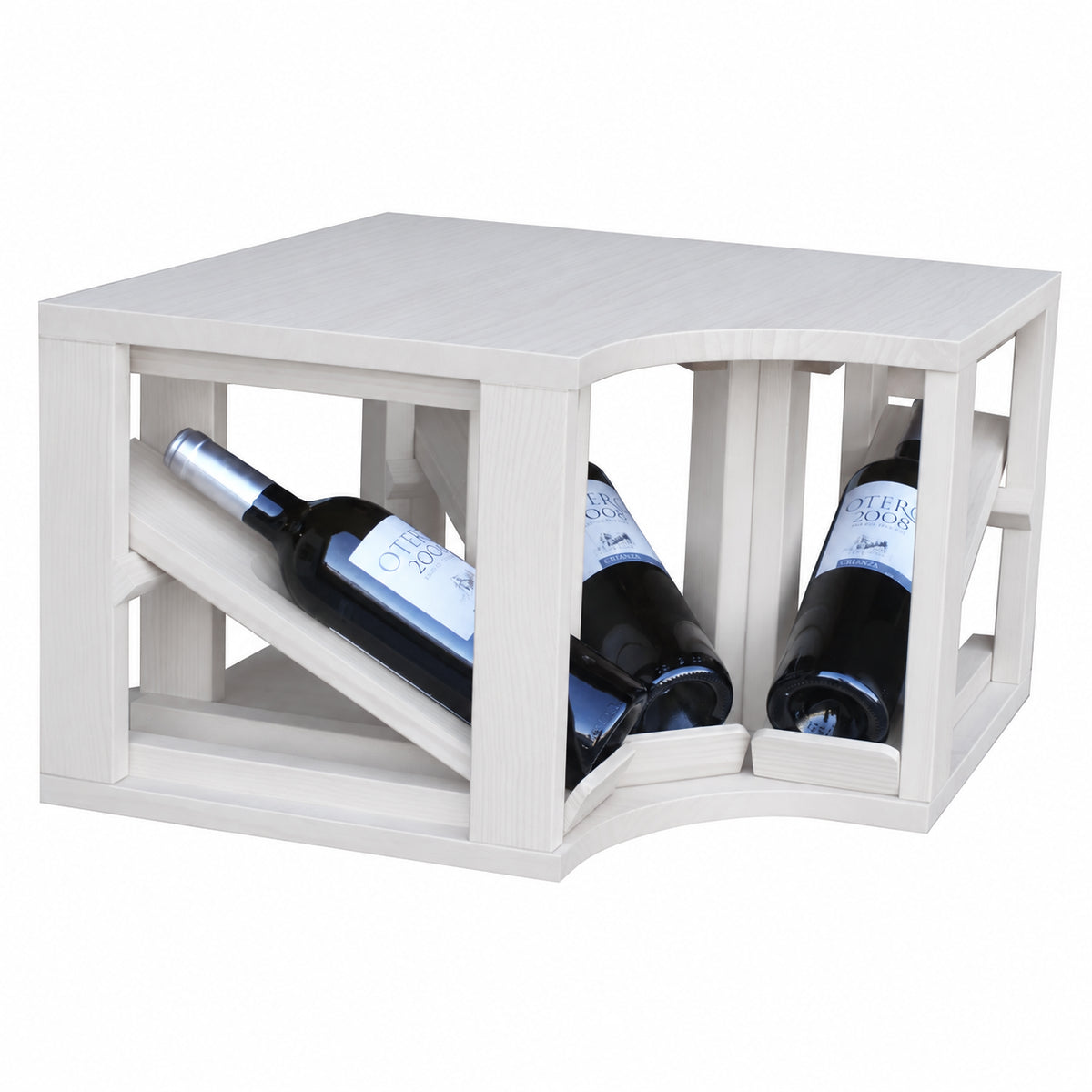 Botellero para 3 botellas Expovinalia Villafranca Godello 2195 - Pino blanco - Representación generada del acabado