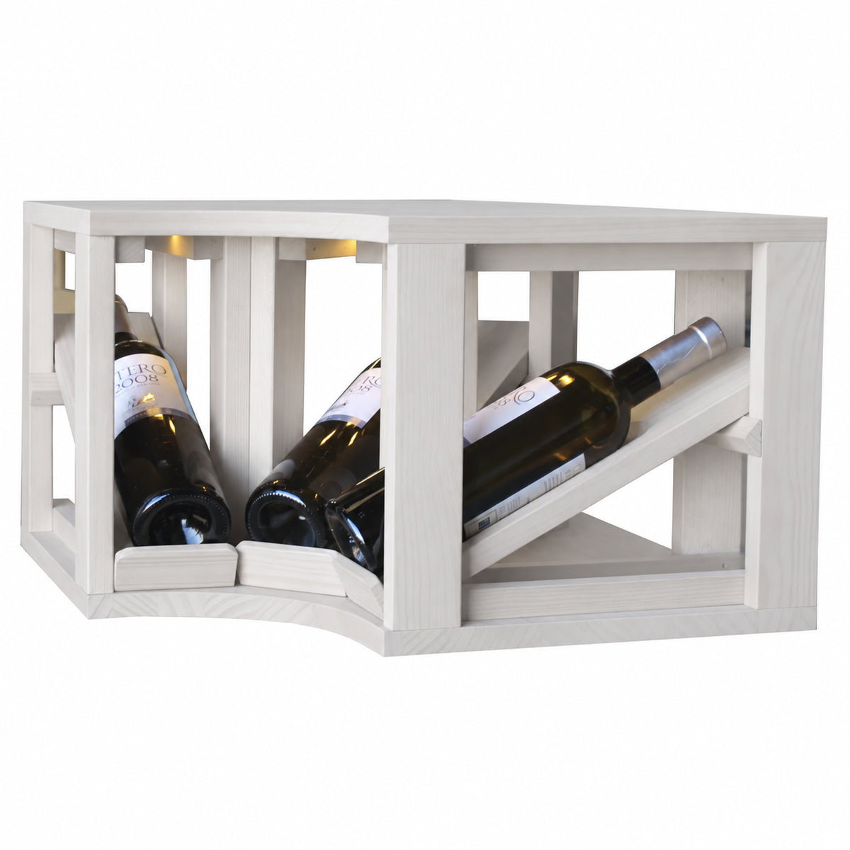 Botellero para 3 botellas Expovinalia Villafranca Godello 2196 - Pino blanco - Representación generada del acabado