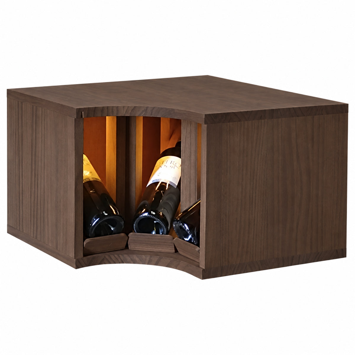 Botellero para 3 botellas Expovinalia Villafranca Godello 2296 - Pino oscuro - Representación generada del acabado