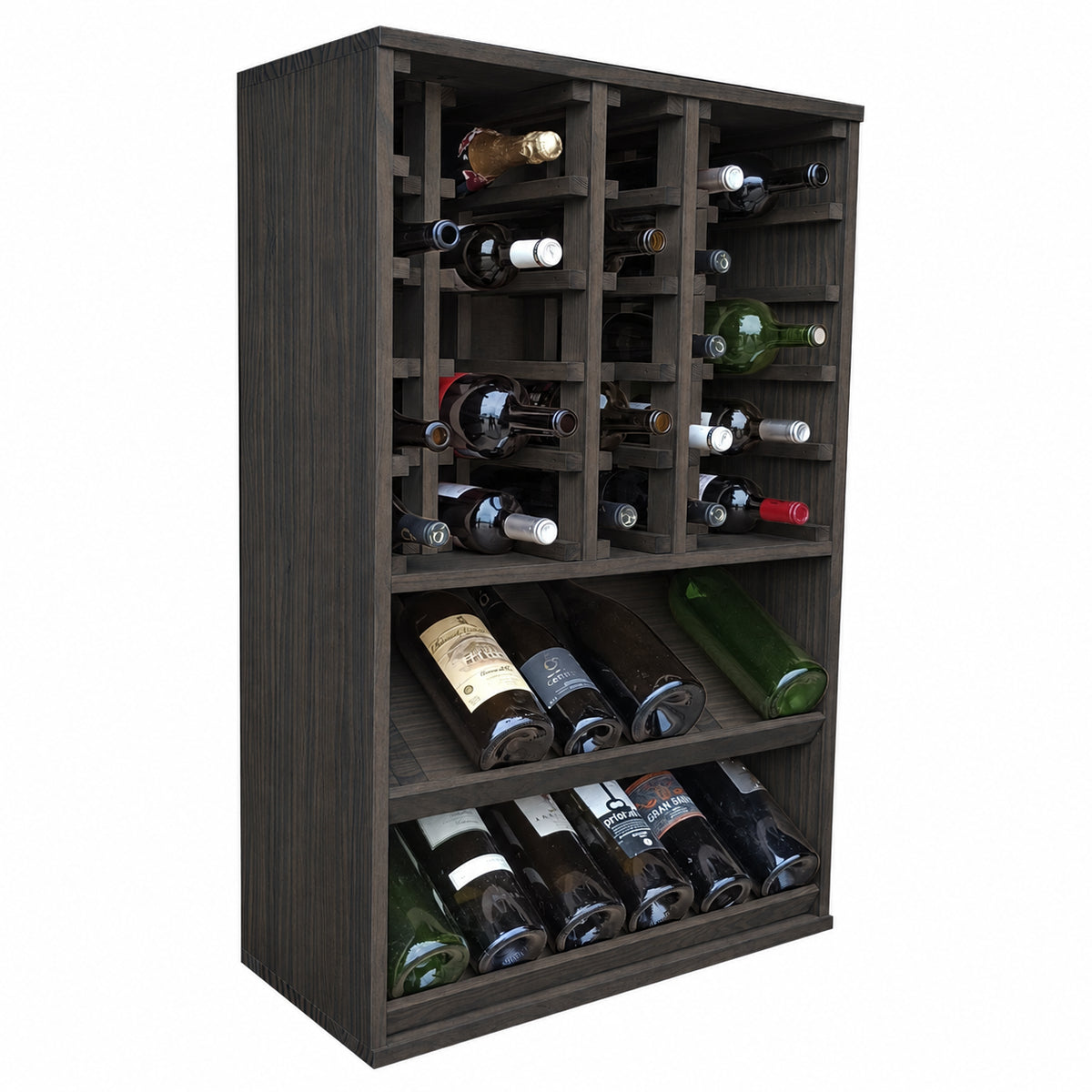 Botellero para 37 botellas mágnum Expovinalia Villafranca Godello 2093 - Pino negro - Representación generada del acabado