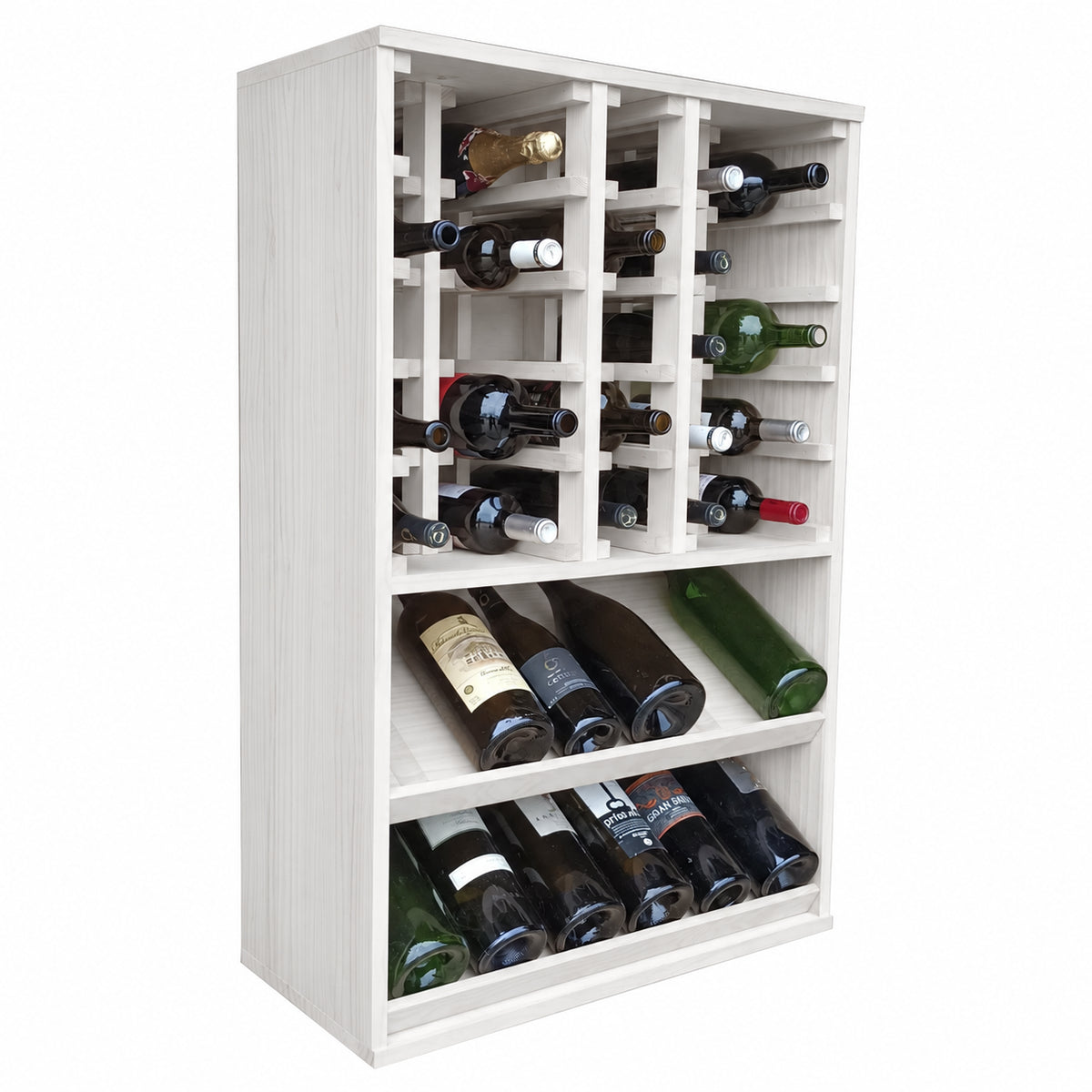 Botellero para 37 botellas mágnum Expovinalia Villafranca Godello 2093 - Pino blanco - Representación generada del acabado