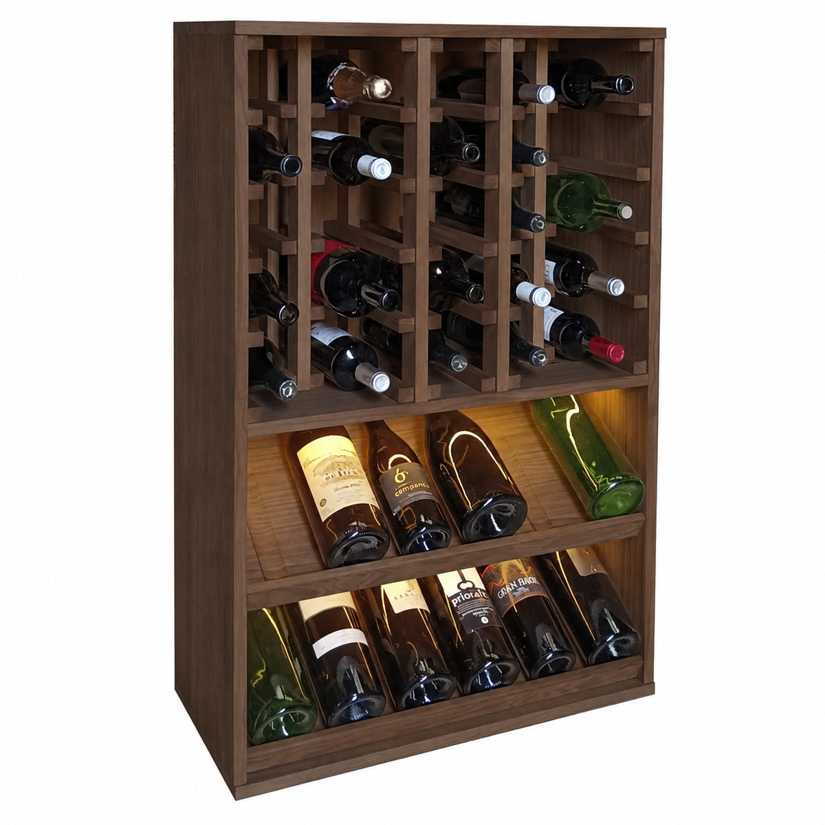 Botellero para 37 botellas mágnum Expovinalia Villafranca Godello 2094 - Pino oscuro - Representación generada del acabado