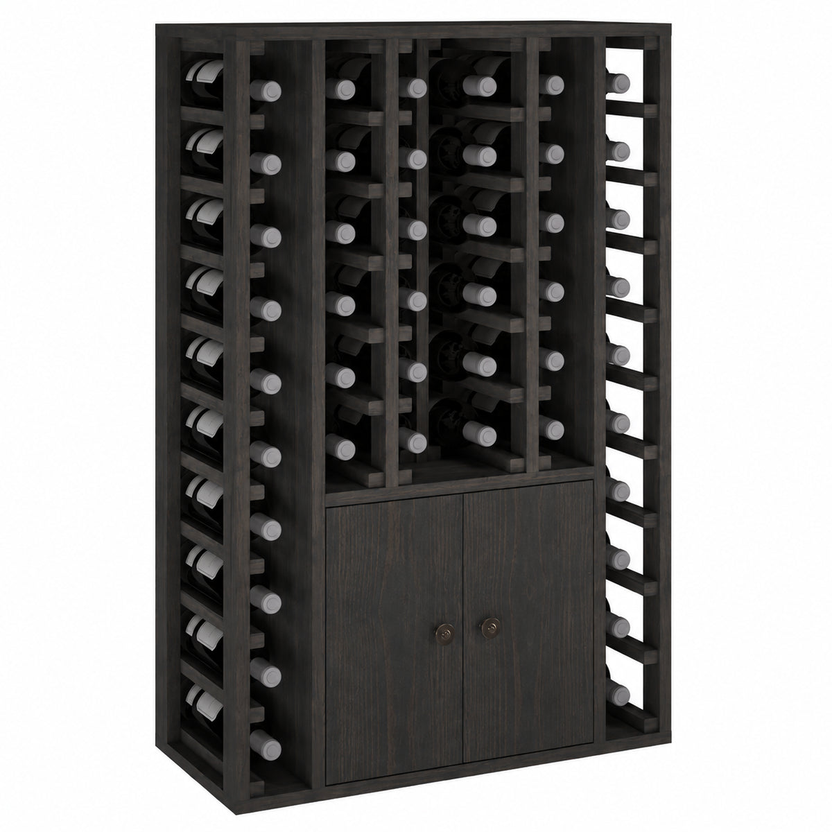 Botellero para 46 botellas Expovinalia Cacabelos 2 Godello 2516 - Pino negro - Representación generada del acabado
