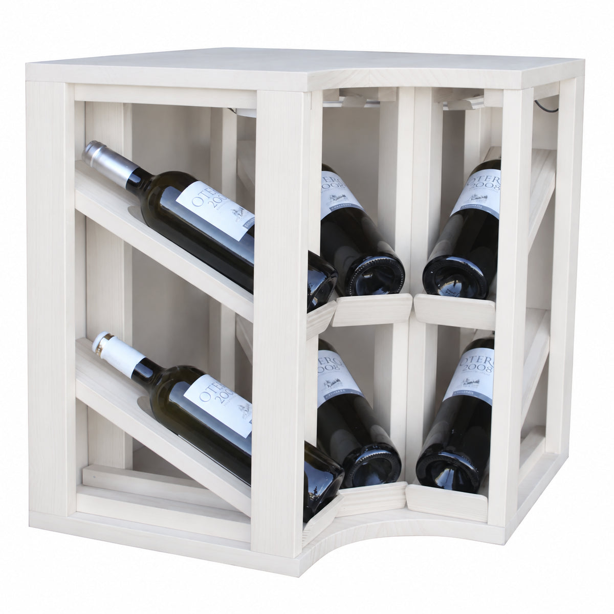 Botellero para 6 botellas Expovinalia Godello 2197 - Pino blanco - Representación generada del acabado