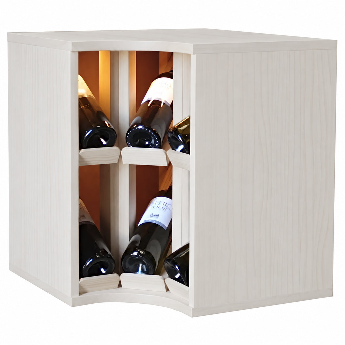 Botellero para 6 botellas Expovinalia Villafranca Godello 2298 - Pino blanco - Representación generada del acabado