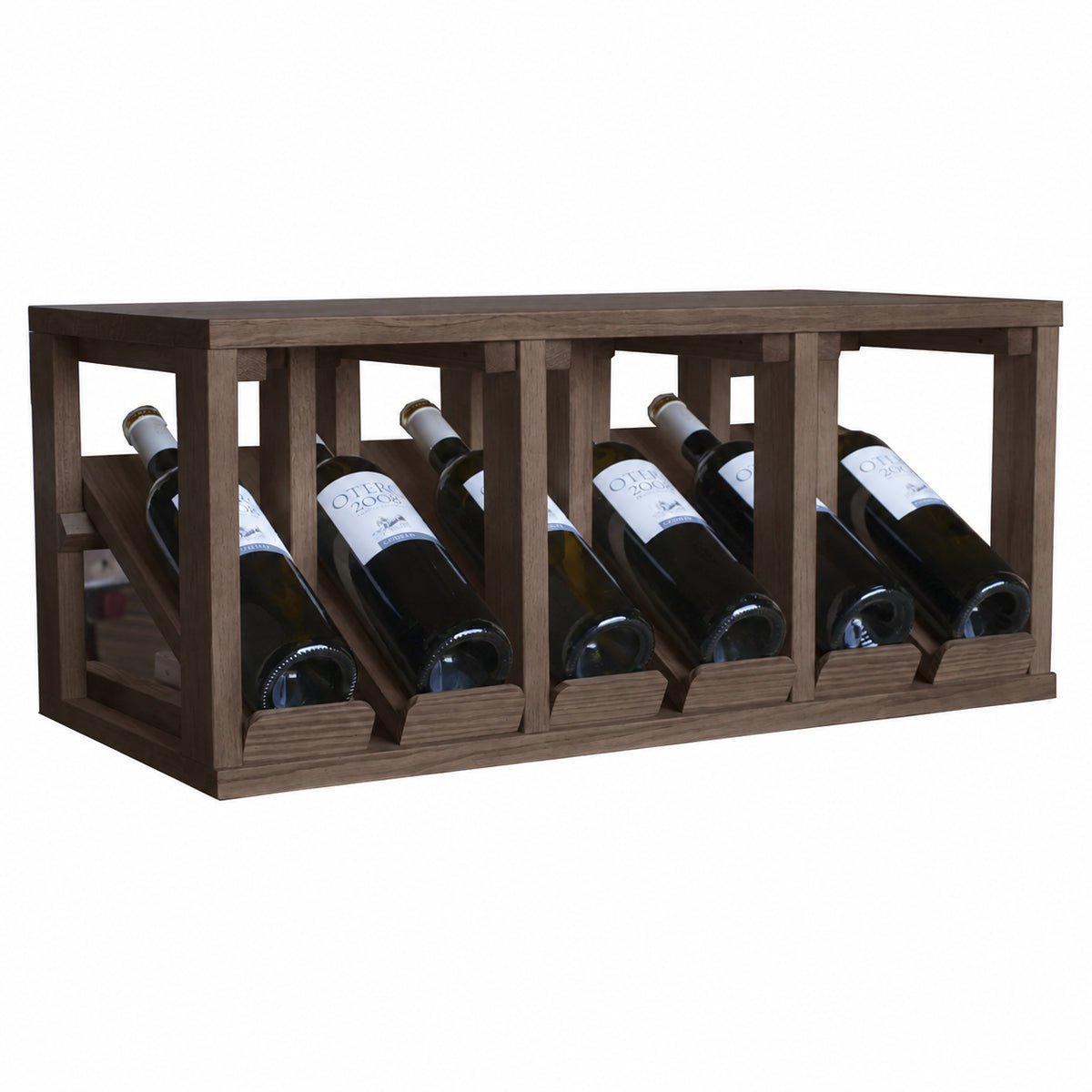 Botellero para 6 botellas Expovinalia Villafranca Godello 2191 - Pino oscuro - Representación generada del acabado