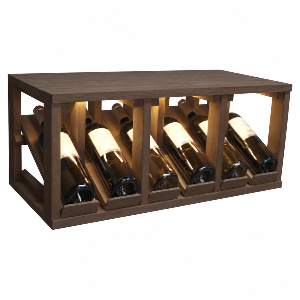 Botellero para 6 botellas Expovinalia Villafranca Godello 2192 - Pino oscuro - Representación generada del acabado