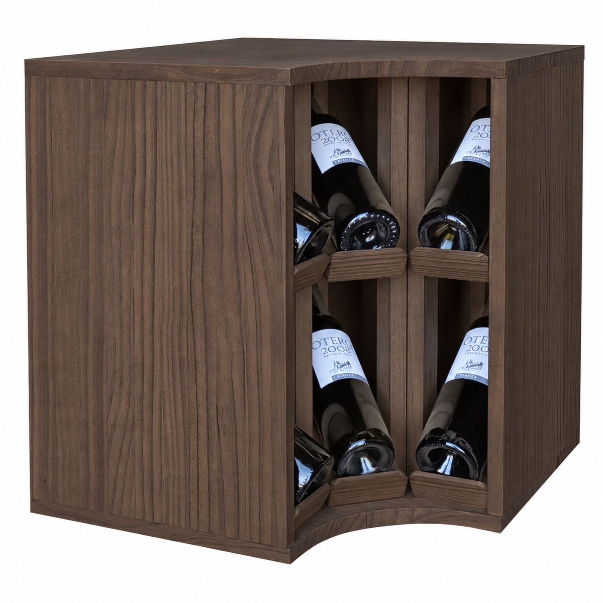 Botellero para 6 botellas Expovinalia Villafranca Godello 2297 - Pino oscuro - Representación generada del acabado
