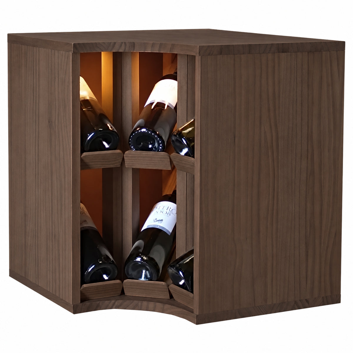 Botellero para 6 botellas Expovinalia Villafranca Godello 2298 - Pino oscuro - Representación generada del acabado