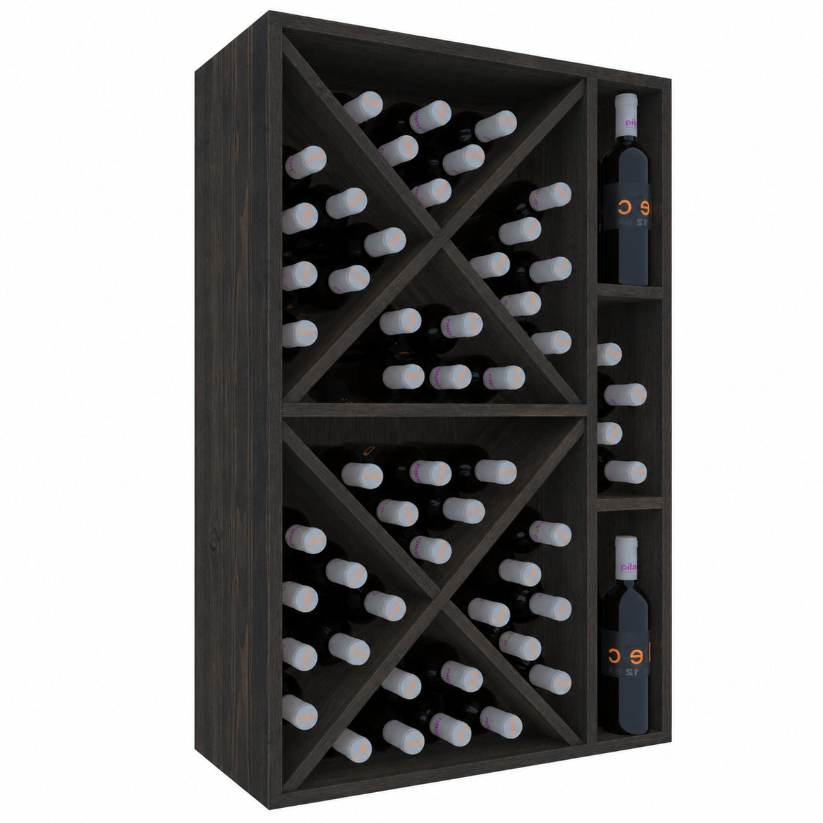Botellero para 66 botellas Expovinalia Corullón 2 Godello 2537 - Pino negro - Representación generada del acabado
