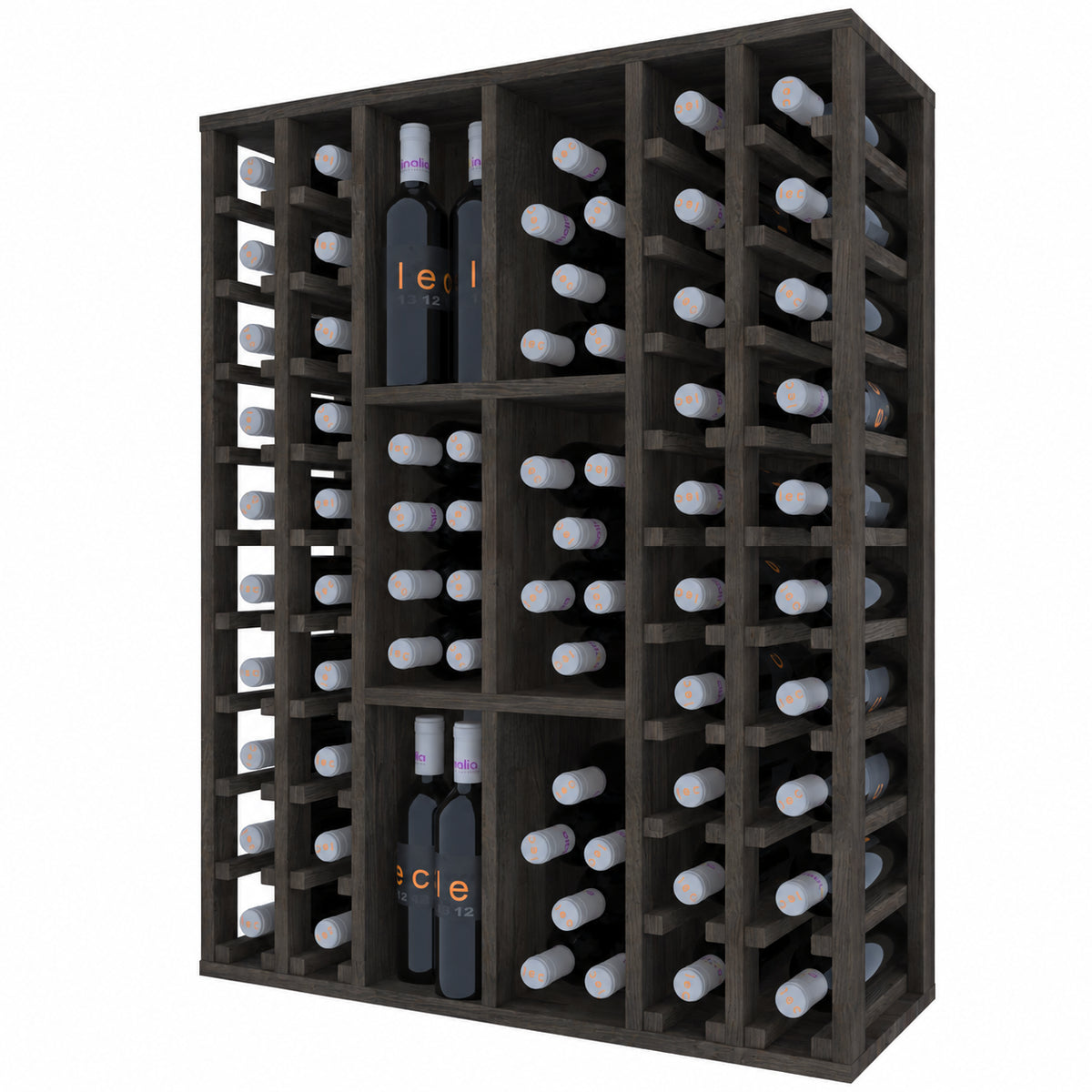 Botellero para 88 botellas Expovinalia Pitanza Godello 2528 - Pino negro - Representación generada del acabado