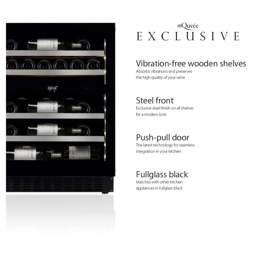 Vinoteca mQuvée WineCave Exclusive 700 60D con puerta Push Pull sin tirador