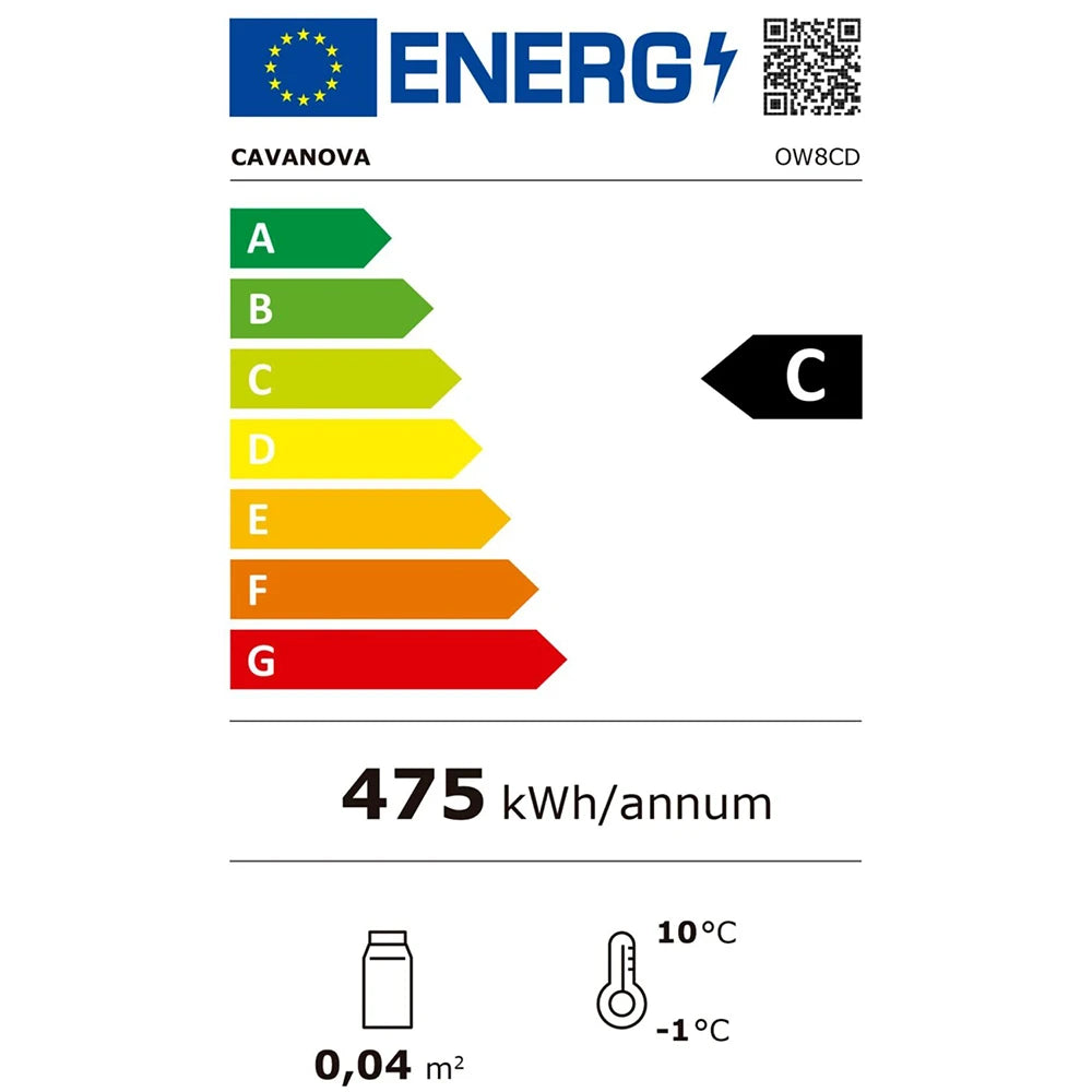 Horizontal Wine Cooler 8 bottles Cavanova OW8CD Dual-zone
