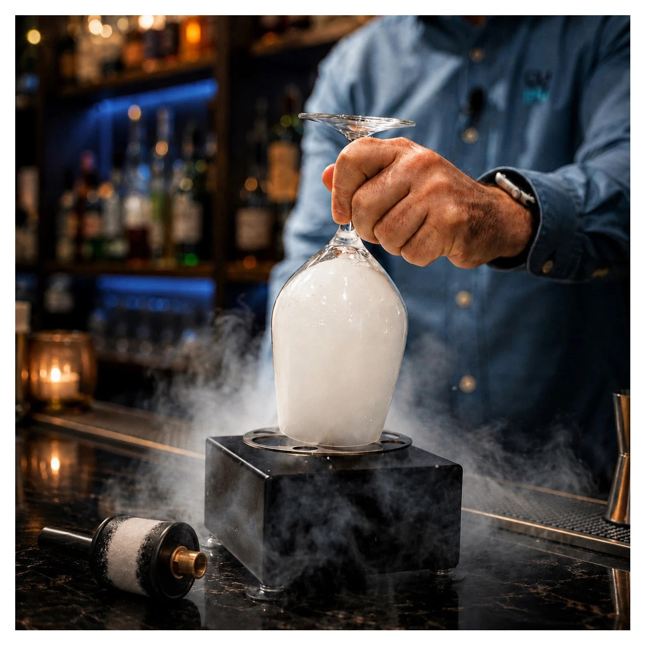 Escarchadora de copas y vasos + accesorio hielo seco QuickFrost LowCost ICG-4500