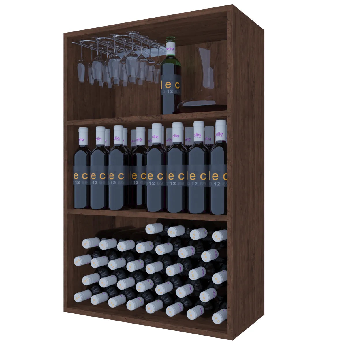 Wine rack for 96 bottles Expovinalia Corullón Godello 2523 — Dark pine — HX2523