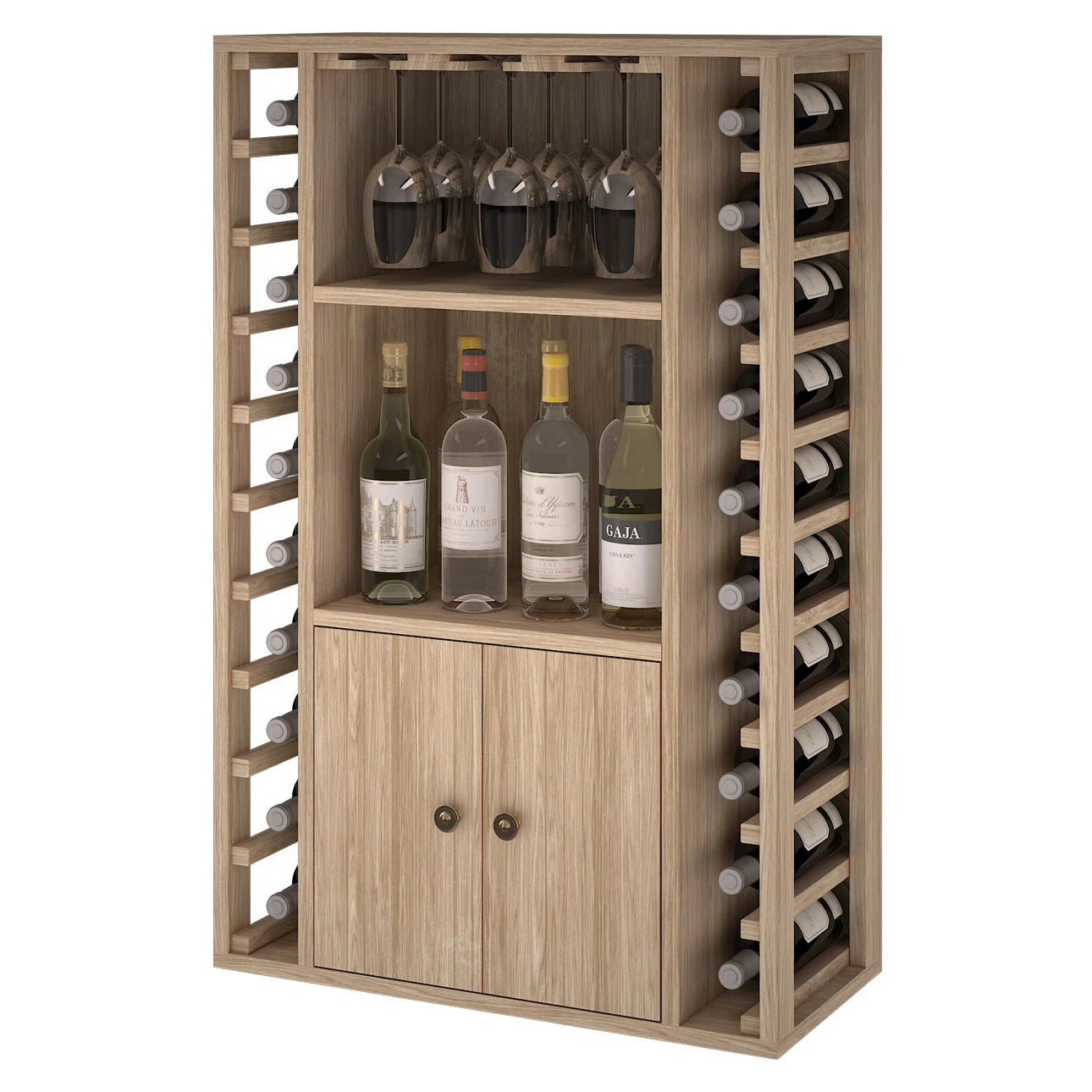 Oak wood wine rack for 20 bottles, Godello ER2521
